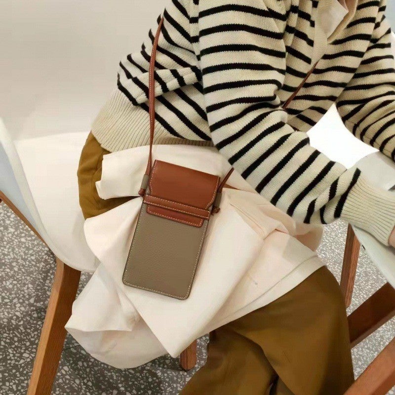 First-Layer Cowhide Shoulder Crossbody Mobile Phone Bag Fashionable And Simple Genuine Leather Multifunctional Mobile Phone Wallet - Image 2